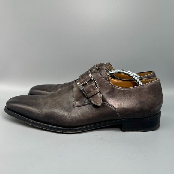 Magnanni Marco II Mens 11.5 M Brown Leather Dress Shoes Single Monk Strap Buckle main image 5